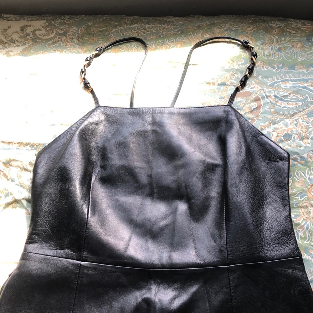 Prada Buttery black leather dress